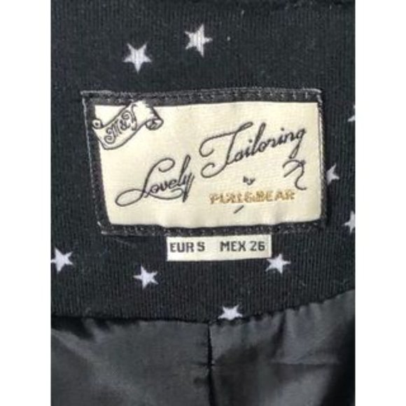 Pull&Bear Black Blazer with White Stars Print - Picture 4 of 4